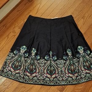 Embroidered Black Skirt